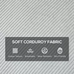 HOMCOM Three-Seater Corduroy - Light Grey - 6