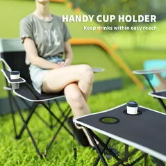 Outsunny Four-Piece Portable Picnic Table Set - Grey - 5