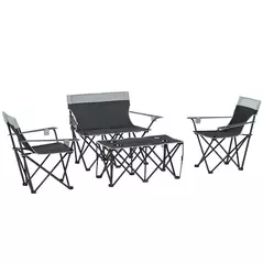 Outsunny Four-Piece Portable Picnic Table Set - Grey - 1