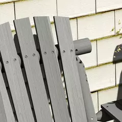 Outsunny Wood Patio Chair Bench 2 Seats w/ Centre Coffee Table, Garden Bench, Grey - 9