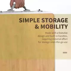 Outsunny 3ft Aluminium MDF-Top Folding Picnic Table Portable Camping Table - 4