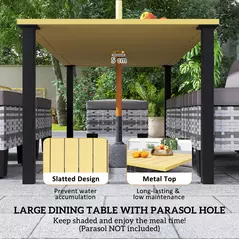 Outsunny Seven-Piece Rattan Dining Set - Grey - 5