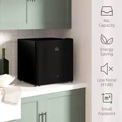 HOMCOM 46 Litre Lockable Countertop Fridge - Black - 4