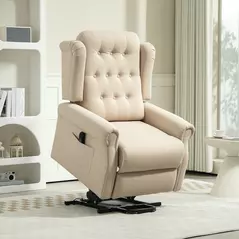 HOMCOM 45° Lifting Riser and Recliner Armchair  - Beige - 2