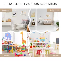 HOMCOM Kids Bookshelf, Toy Organiser, with Storage Drawer, Wheels - White - 7