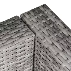 Outsunny Outdoor PE Rattan Corner Sofa, Garden Wicker Furniture Single Sofa Chair w/ Cushions, Light Grey - 9