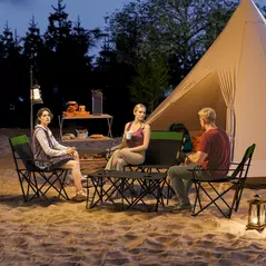 Outsunny Four-Piece Portable Picnic Table Set - Green - 2