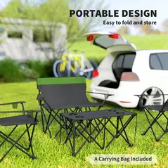 Outsunny Four-Piece Portable Picnic Table Set - Green - 6
