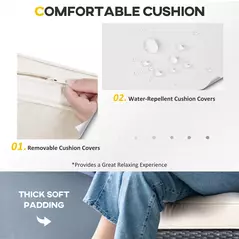 Outsunny 8 Piece Rattan Corner Sofa Set with Wide & Deep Seat, Assembled Aluminium PE Rattan Garden Furniture Set with Thick Cushions and Glass Top Table for Outdoor, Conservatory, Black - 5