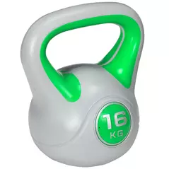 SPORTNOW Kettlebell, 16kg Kettle Bells with Handle for Home Gym Weight Lifting and Strength Training, Green and Grey - 1