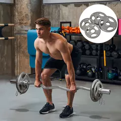 HOMCOM Set of 4 Cast Iron Weight Plate for 2 inch/5cm hole Dumbbell Handle Bar 15kg Dumbbell Plates Barbell Weight 2 x 5kg, 2 x 2.5kg - 2