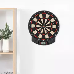 HOMCOM LCD Electronic Dartboard Set Features 26 Games w/ 185 Variations and Include 6 Darts Multi-Game Option Ready-to-Play - 2