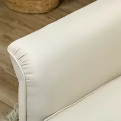 HOMCOM 3 Seater Sofa, Modern Fabric Sofa Couch with Spring Cushion, Rubber Wood Legs, 191cm Upholstered Settee for Living Room, Bedroom, Home Office, Guest Room, Cream White - 8