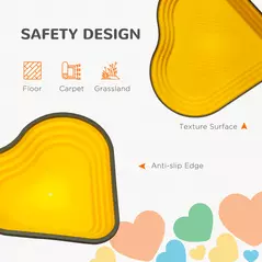 AIYAPLAY 6-Piece Heart-Shaped Kids Balance Stepping Stones and Motor Skills, Multicoloured - 6