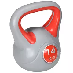 SPORTNOW Kettlebell, 14kg Kettle Bells with Handle for Home Gym Weight Lifting and Strength Training, Red and Grey - 1