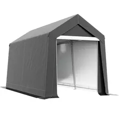Outsunny 3.6 x 2.1m Portable Outdoor Shed, with Window - Dark Grey - 1