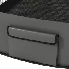 PawHut Foldable Dog Pen with Storage Bag for Indoor/Outdoor Use, Portable Pet playpen, with Ground Stakes - Grey - 8