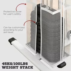 HOMCOM Multifunction Home Gym Weight Training Workout Station Fitness Strength Machine, White - 5