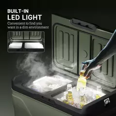 Outsunny 45L Two Compartment Car Fridge Cooler - Green - 7