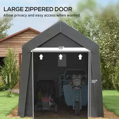 Outsunny 3.6 x 2.1m Portable Outdoor Shed, with Window - Dark Grey - 6