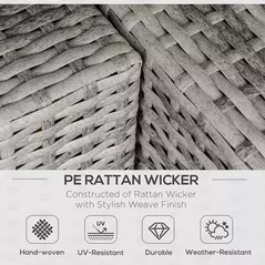 Outsunny Outdoor PE Rattan Corner Sofa, Garden Wicker Furniture Single Sofa Chair w/ Cushions, Light Grey - 4