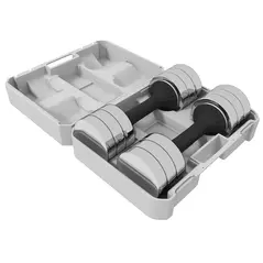 SPORTNOW Adjustable Dumbbells Weights Set with Storage Box, 10kg x 2 - 1