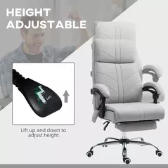 Vinsetto Faux Leather Massage Office Chair - Light Grey - 5