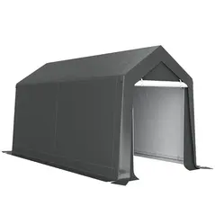 Outsunny 3.6 x 2.1m Portable Outdoor Shed, with Window - Dark Grey - 1