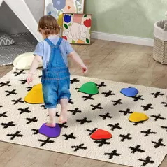 AIYAPLAY 6-Piece Heart-Shaped Kids Balance Stepping Stones and Motor Skills, Multicoloured - 2