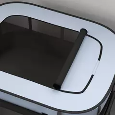 PawHut Foldable Dog Pen with Storage Bag for Indoor/Outdoor Use, Portable Pet playpen, with Ground Stakes - Grey - 9