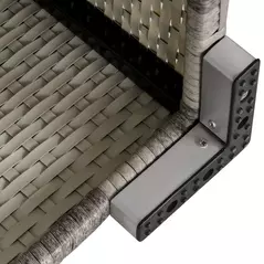 Outsunny Outdoor PE Rattan Corner Sofa, Garden Wicker Furniture Single Sofa Chair w/ Cushions, Light Grey - 7