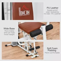 HOMCOM Multifunction Home Gym Weight Training Workout Station Fitness Strength Machine, White - 7