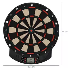 HOMCOM LCD Electronic Dartboard Set Features 26 Games w/ 185 Variations and Include 6 Darts Multi-Game Option Ready-to-Play - 3
