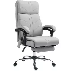 Vinsetto Faux Leather Massage Office Chair - Light Grey - 1