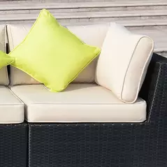 Outsunny 8 Piece Rattan Corner Sofa Set with Wide & Deep Seat, Assembled Aluminium PE Rattan Garden Furniture Set with Thick Cushions and Glass Top Table for Outdoor, Conservatory, Black - 8