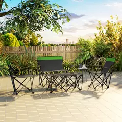 Outsunny Four-Piece Portable Picnic Table Set - Green - 8