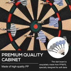 HOMCOM LCD Electronic Dartboard Set Features 26 Games w/ 185 Variations and Include 6 Darts Multi-Game Option Ready-to-Play - 7