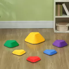 AIYAPLAY 6-Piece Heart-Shaped Kids Balance Stepping Stones and Motor Skills, Multicoloured - 9