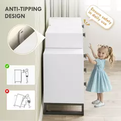 HOMCOM Dressing Table, Vanity Desk with Leaf Shape Mirror, Makeup Table with 5 Drawers, 3-Colour LED Lights, 100x40cm Tabletop, White - 6