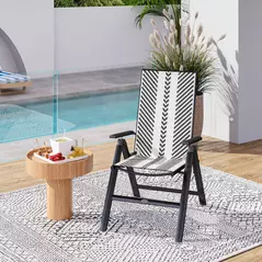 Outsunny Rattan Reclining Garden Chairs - Black - 9