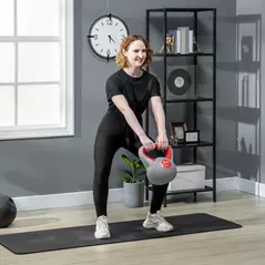 SPORTNOW Kettlebell, 14kg Kettle Bells with Handle for Home Gym Weight Lifting and Strength Training, Red and Grey - 7