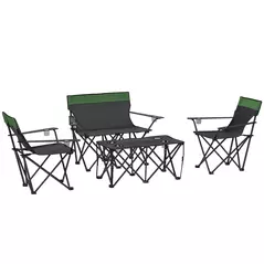 Outsunny Four-Piece Portable Picnic Table Set - Green - 1