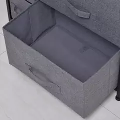 HOMCOM Chest of Drawers with 7 Drawers, Fabric Drawers with Large Storage Space, Drawers Dresser with Metal Frame, Adjustable Feet for Bedroom Living Room, Dark Grey - 7