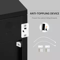 HOMCOM High Gloss Frame Sideboard, Push-Open Design with 2 Drawers for Living Room, Bedroom, 74H x 79W x 36Dcm, Black - 7