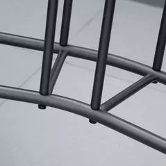 Outsunny Gliding Jack and Jill Seat, with Glass-Top Table - Black - 8