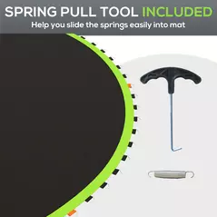 SPORTNOW Replacement Trampoline Mat with Spring Pull Tool, 72 V-Hooks, for 12ft Trampoline using 14cm Springs, Green - 6