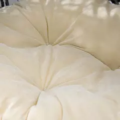 PawHut Rattan Elevated Cat Bed House Kitten Basket Ball Shaped Pet Furniture w/ Removable Cushion - Silver-Tone and Grey - 9