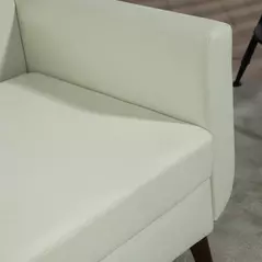 HOMCOM Two-Seater Linen-Look Sofa - Cream - 8