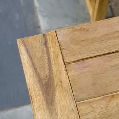 Outsunny 3 Pieces Picnic Bench Set with Table and 2 Benches, Acacia wood Dining Trestle Beer Table and Seat,  Natural Wood Finish - 7