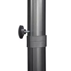 Outsunny 2.7 x 2.7 m Cantilever Parasol, Square Overhanging Umbrella with Cross Base, Crank Handle, Tilt, 360° Rotation and Aluminium Frame, Cream White - 8